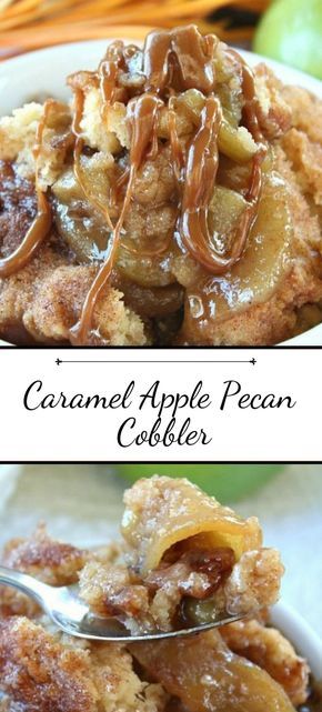 caramel apple pecan cobbler