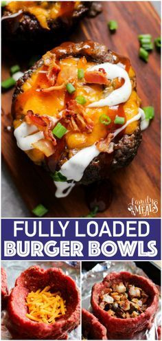 fully loaded burger bowls