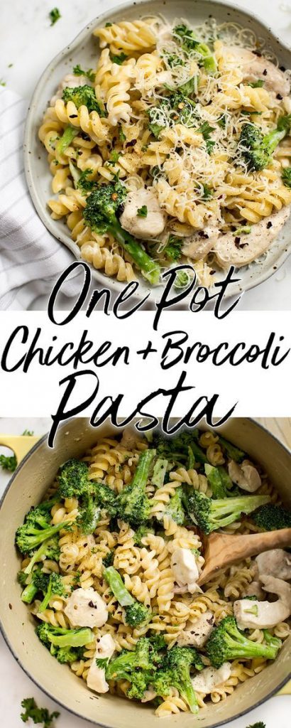 one pot chicken and broccoli pasta