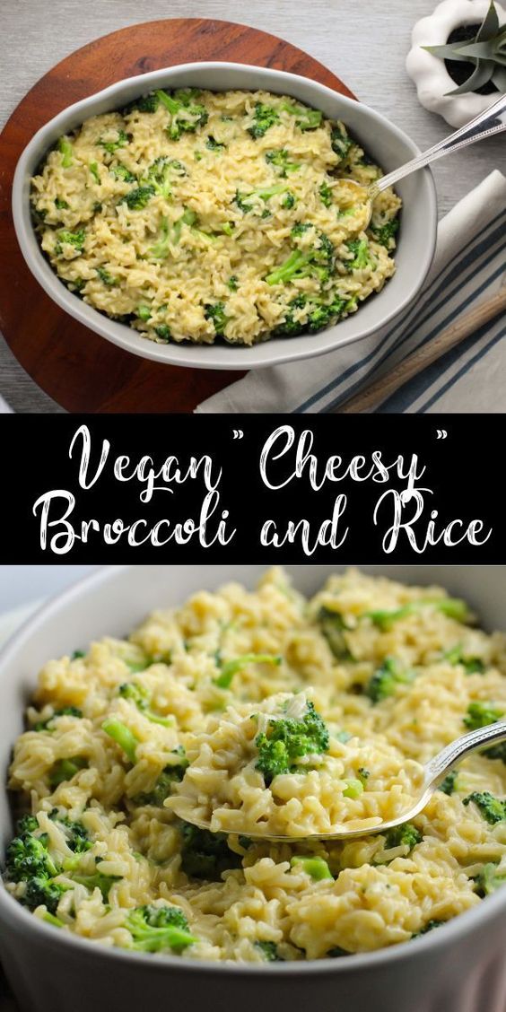 vegan cheesy broccoli and rice
