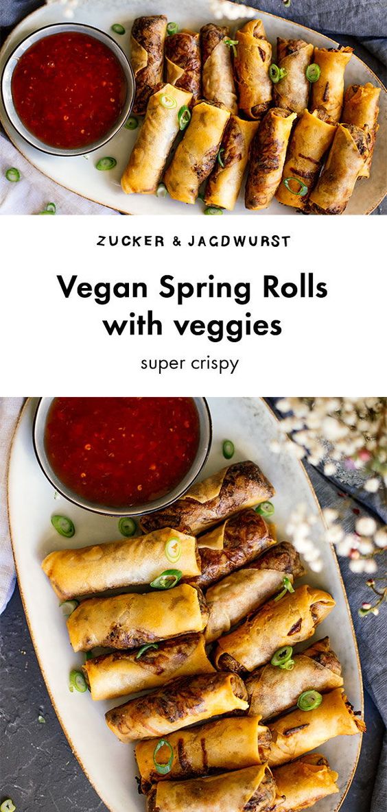 vegan spring rolls with veggies