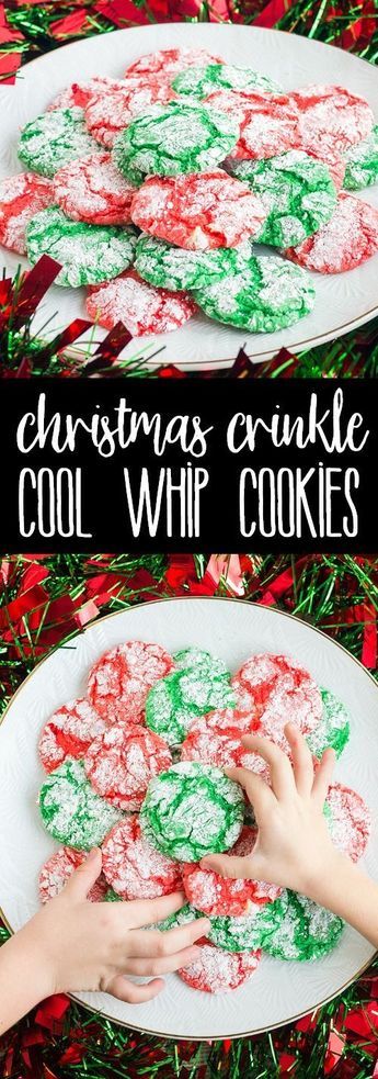 christmas crinkle cool whip cookies