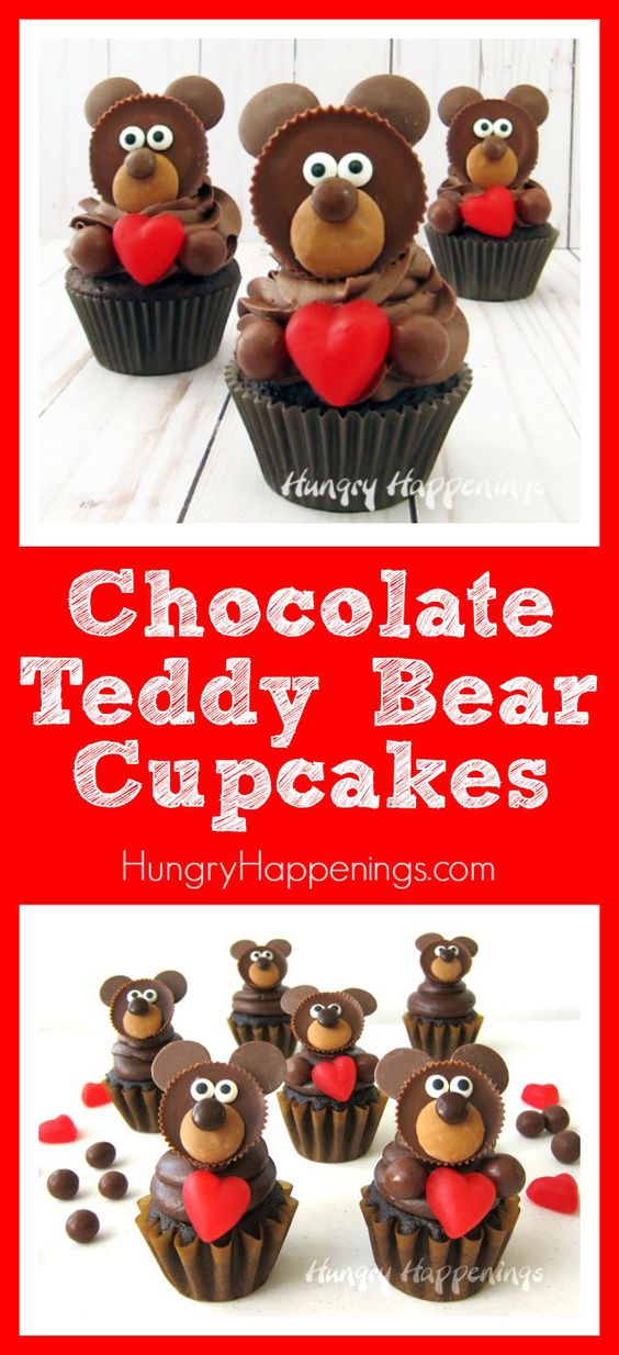 chocolate teddy bear cupcakes