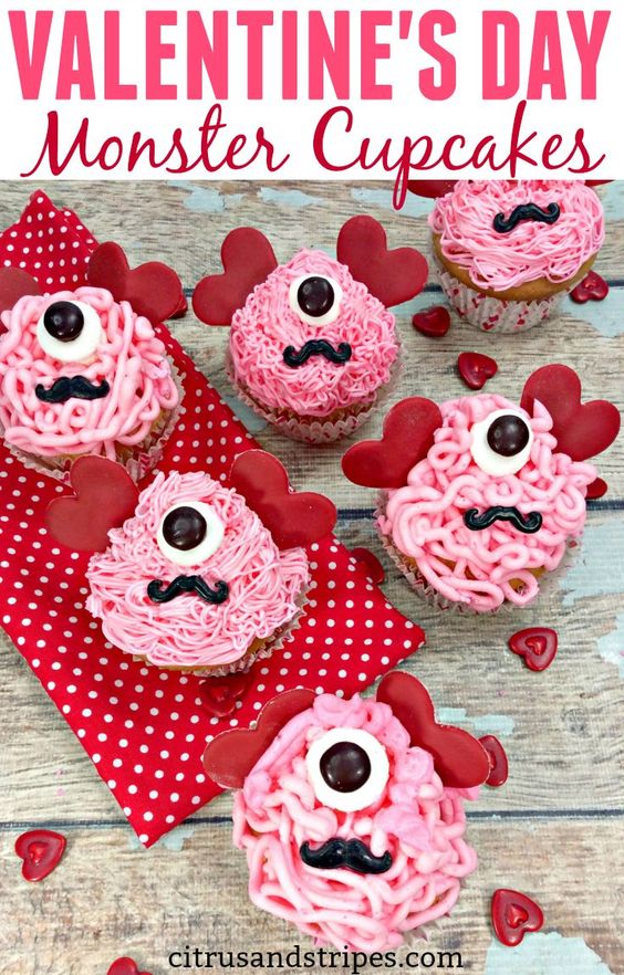 valentines day monster cupcakes