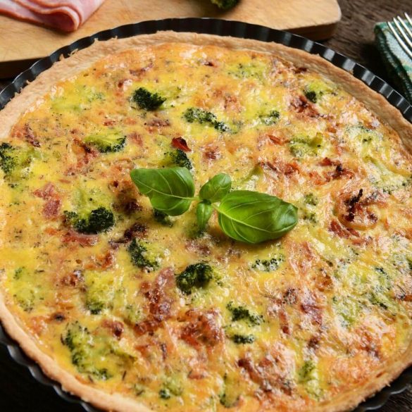 Broccoli and Cheddar Quiche - Fluffy's Kitchen