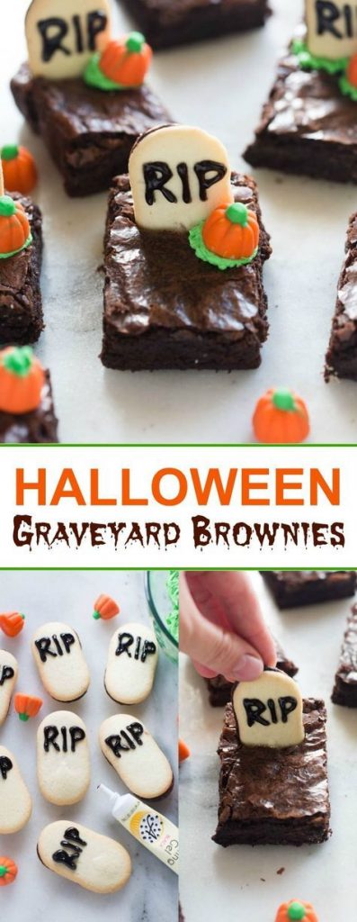 halloween graveyard brownies