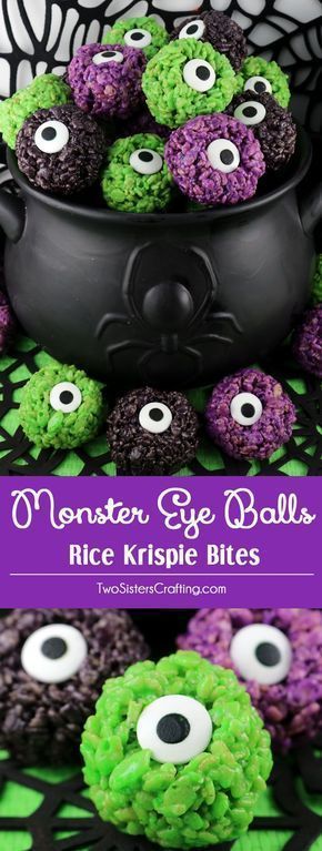 monster eye balls rice krispie bites