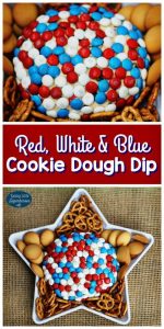 red white and blue cookie dough dip