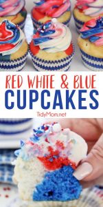 red white and blue cupcakes