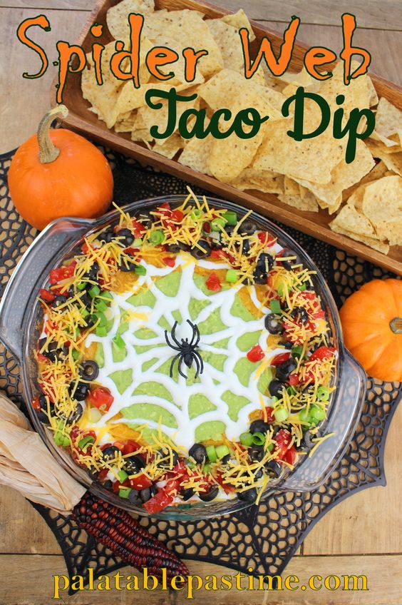 spider web taco dip