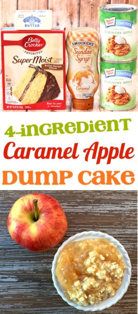 4 ingredient caramel apple dump cake