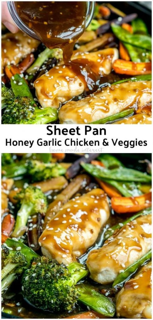 Honey garlic chicken and veggies