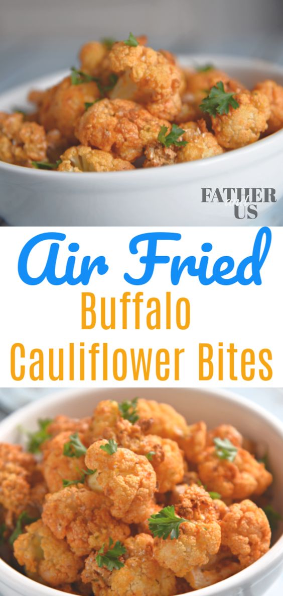 air fried buffalo cauliflower bites
