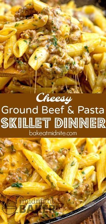 cheesy ground beef pasta skillet