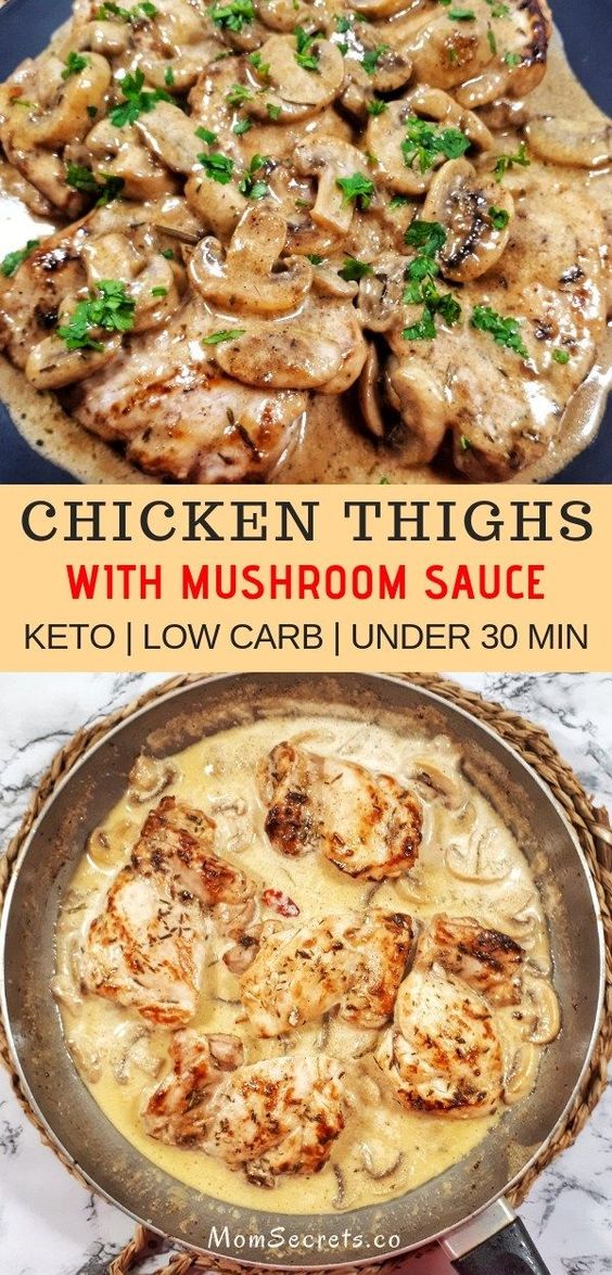 chicken thighs with mushroom sauce