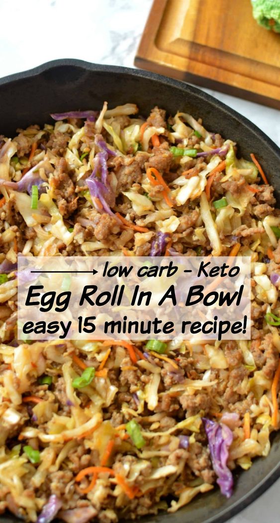 keto egg roll in a bowl