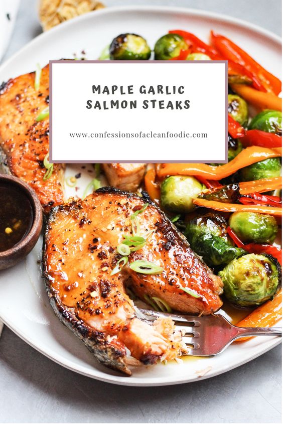 maple garlic salmon steaks