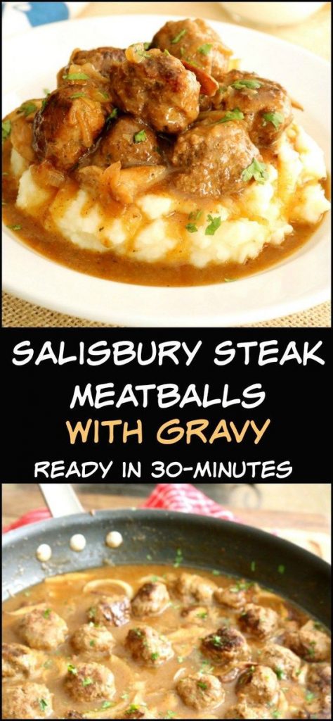 salisbury steak meatballs with gravy