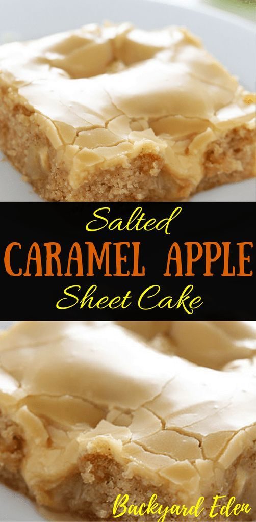 salted caramel apple sheet cake