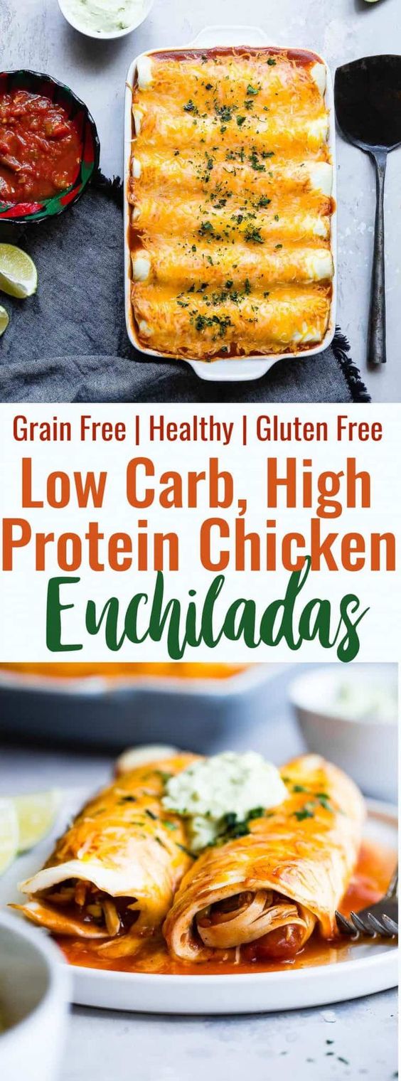 low carb high protein chicken enchiladas