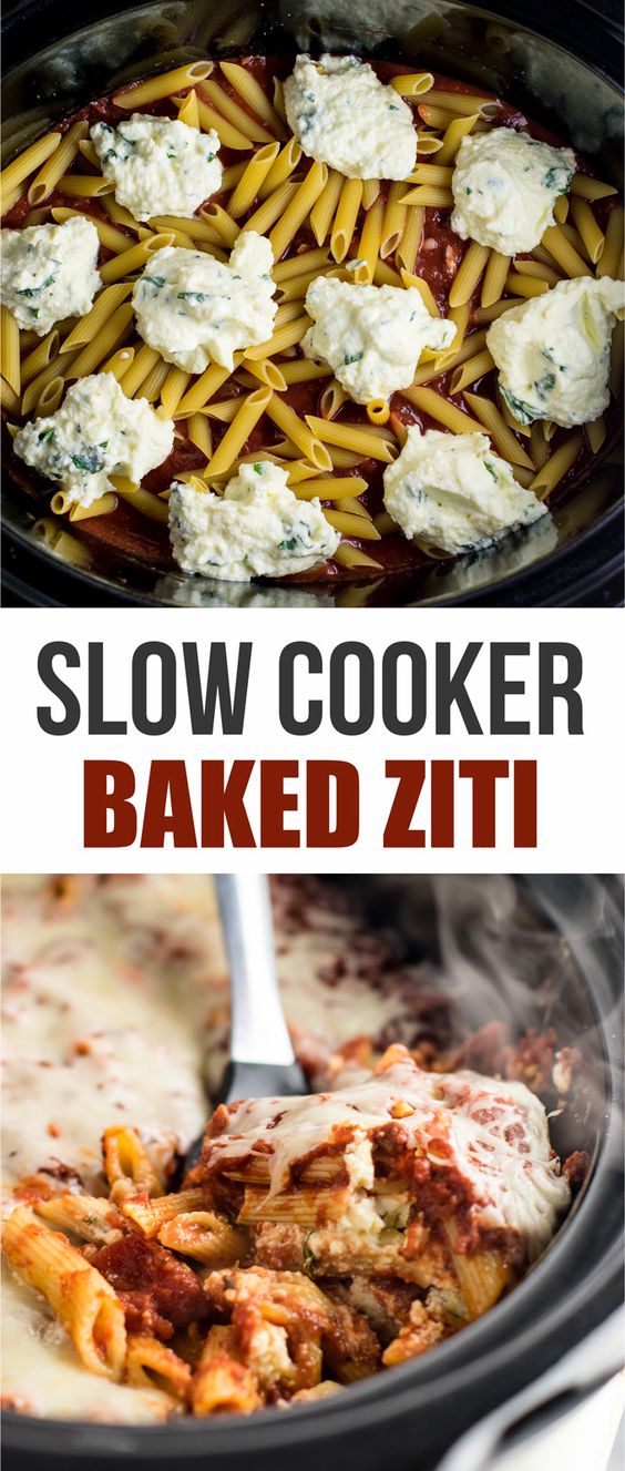 slow cooker baked ziti