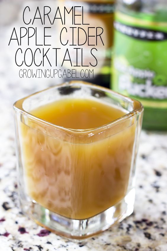 caramel apple cider cocktails