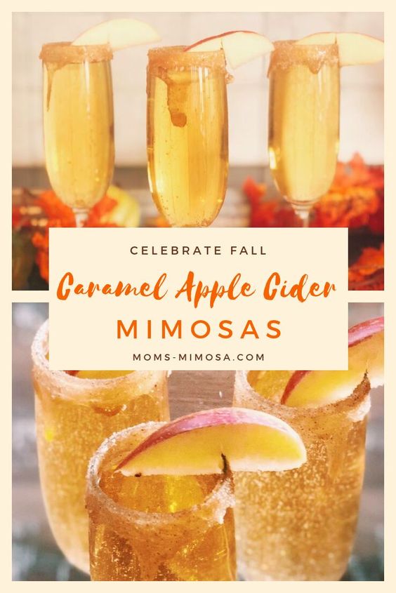 caramel apple cider mimosas