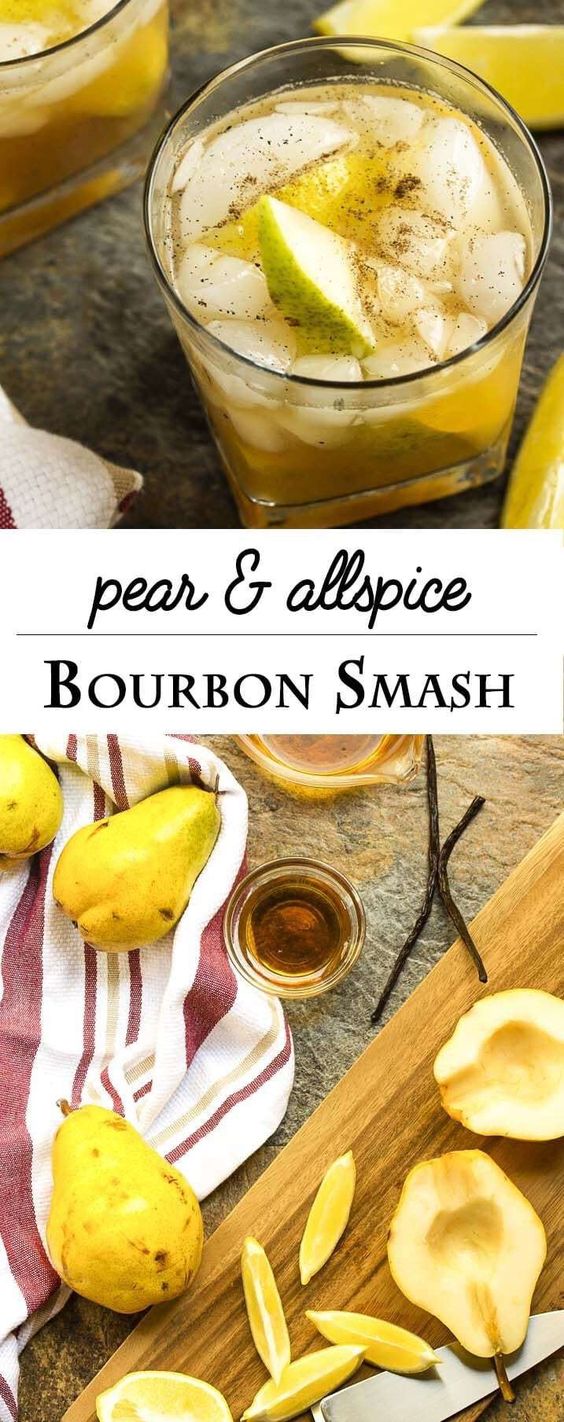 pear and allspice bourbon smash