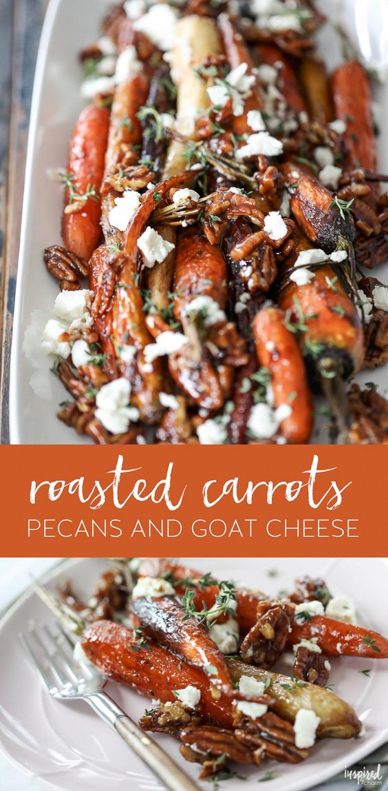 roasted carrots pecans and goat cheese