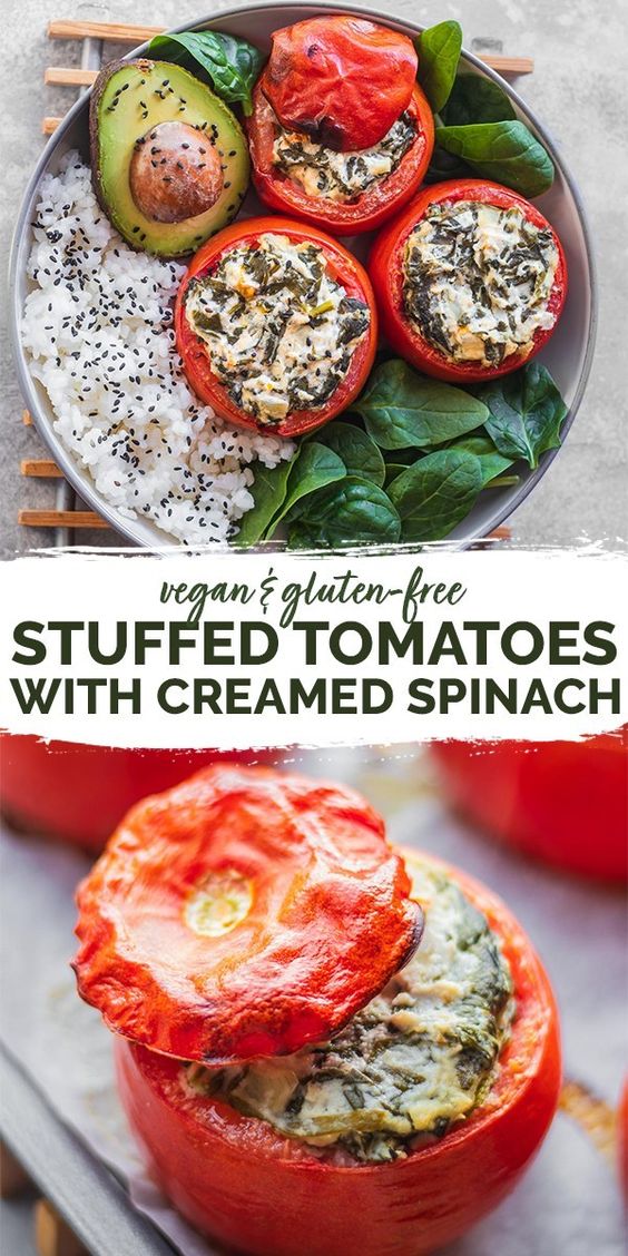 stuffed tomatoes with creamed spinach
