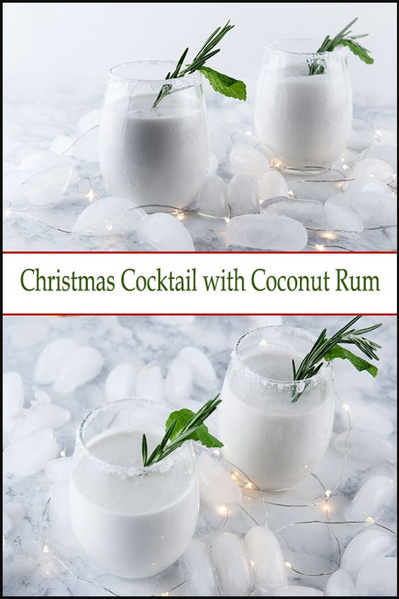 christmas cockail with coconut rum