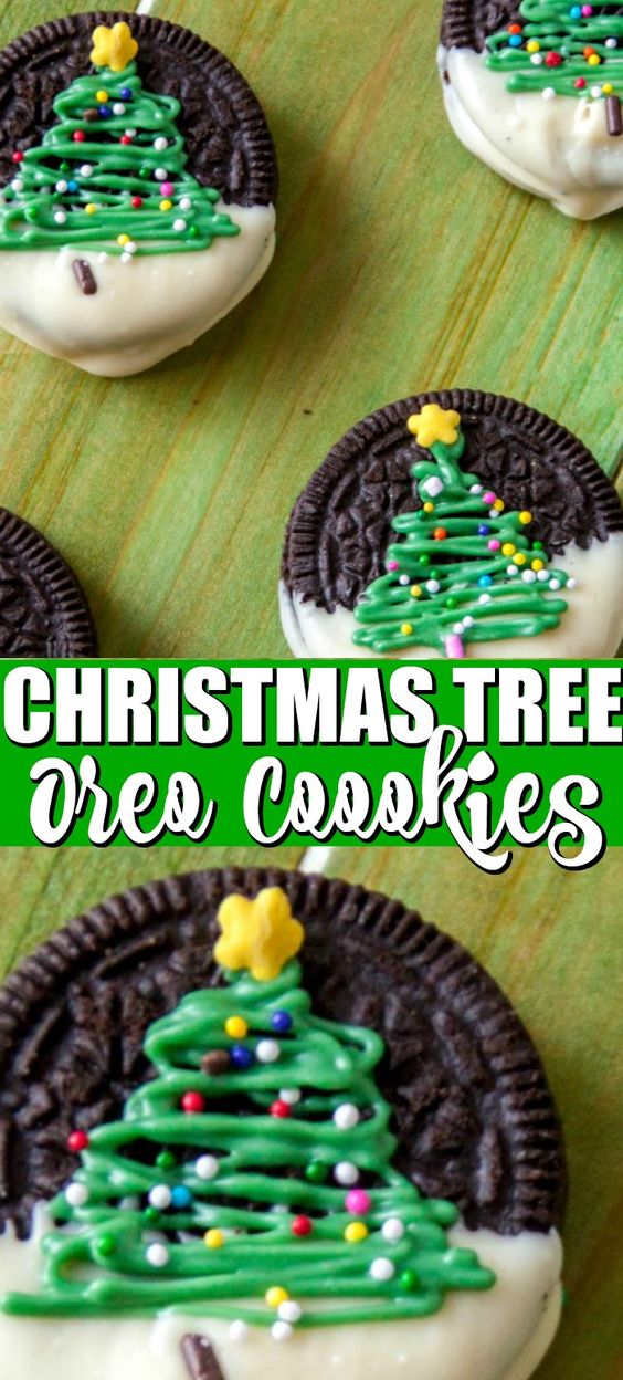 christmas tree oreo cookies