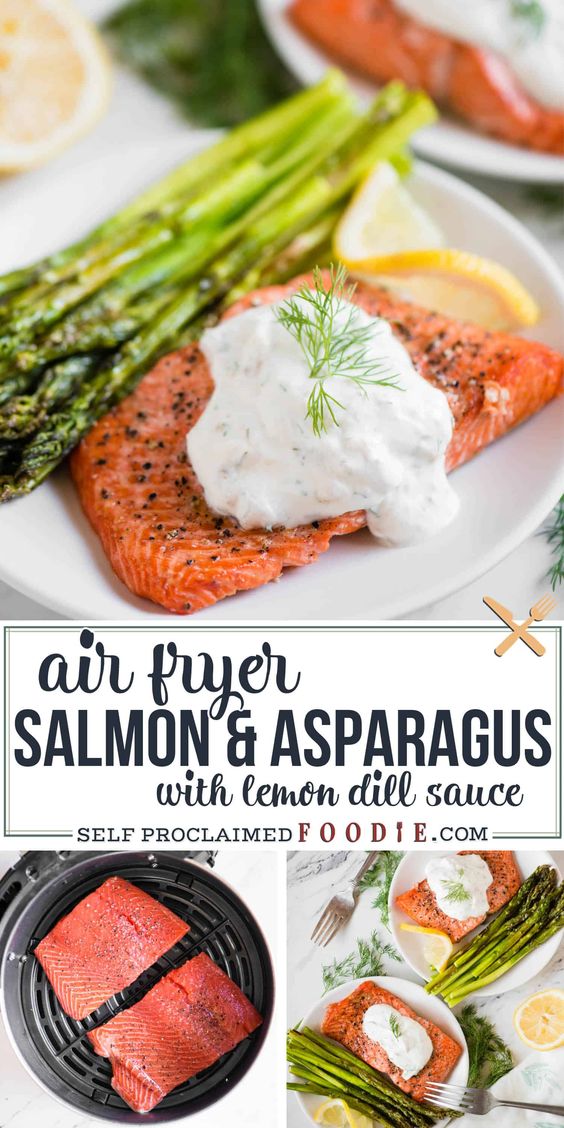 air fryer salmon and asparagus