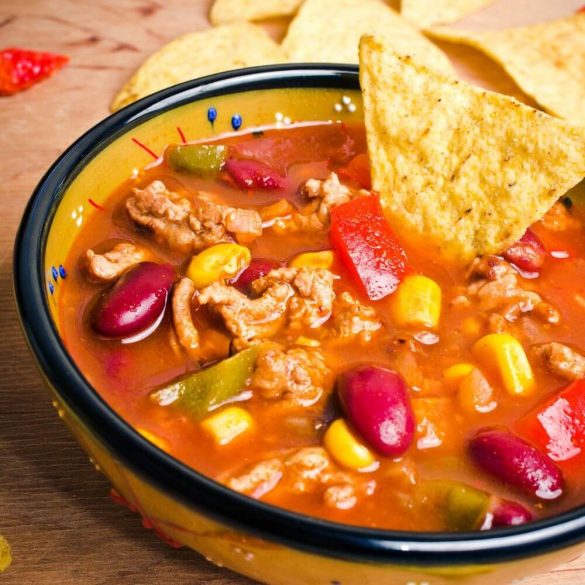 Slow Cooker Taco Bean Soup - Fluffy's Kitchen
