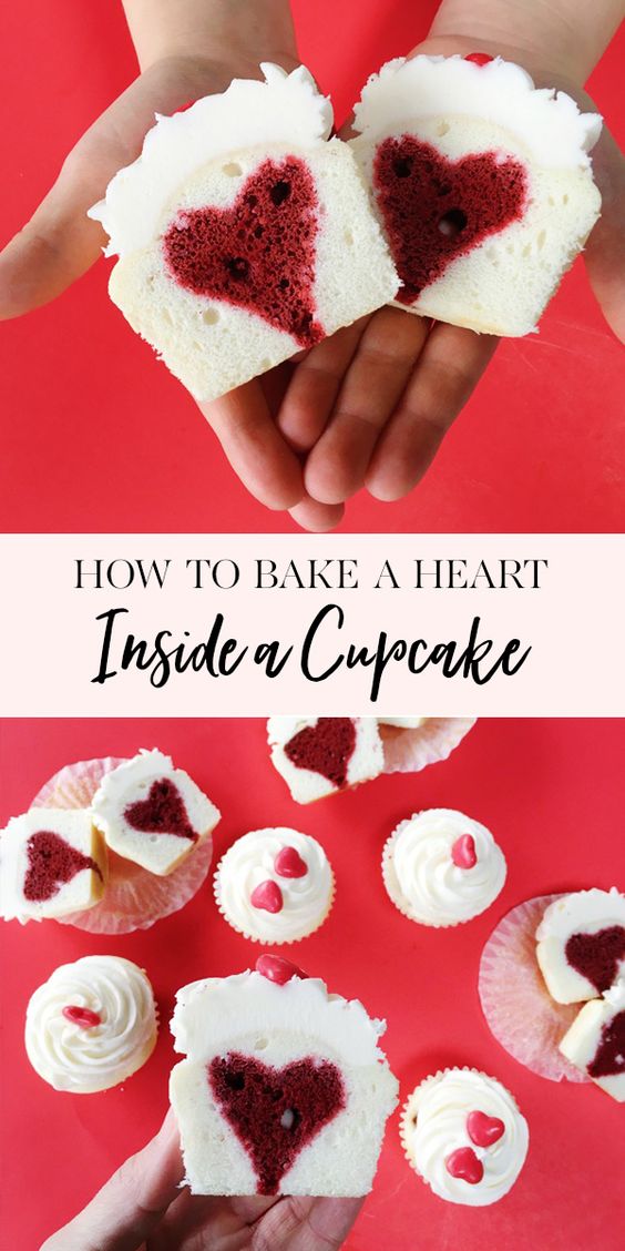 how to bake a heart inside a cupcake