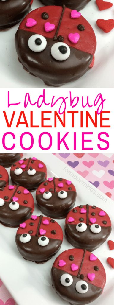 ladybug valentine cookies