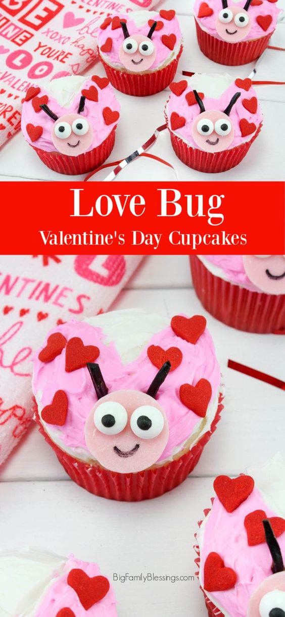 love bug valentines day cupcakes