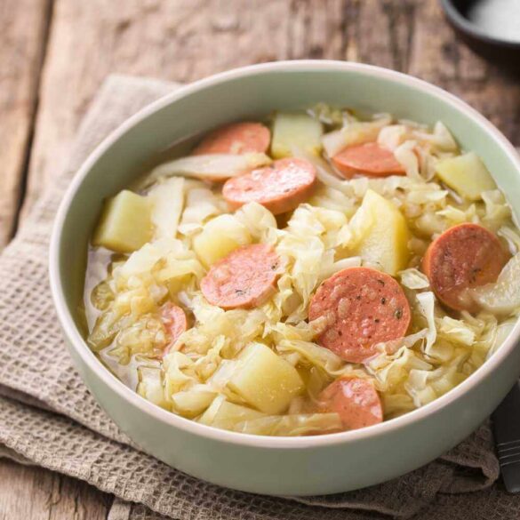 Slow Cooker Cabbage And Sausage Soup