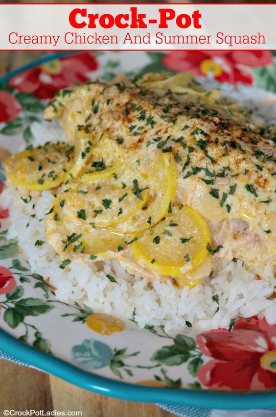 crock pot creamy chicken and summer squash