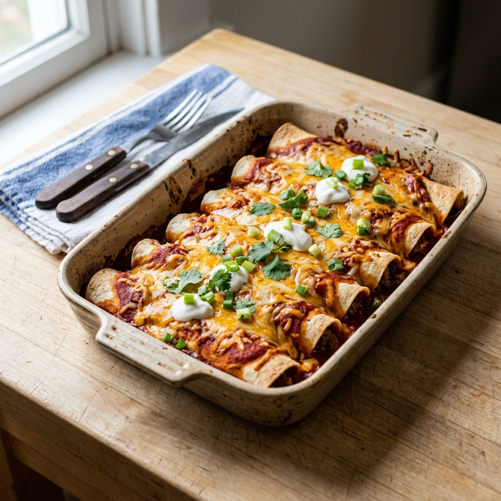 5 Ingredient Beef Enchiladas