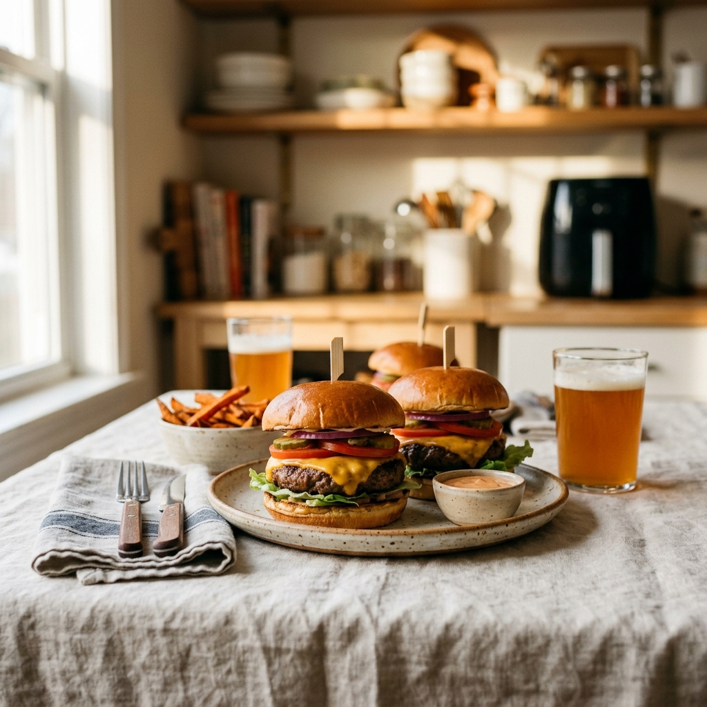 Air Fryer Burgers