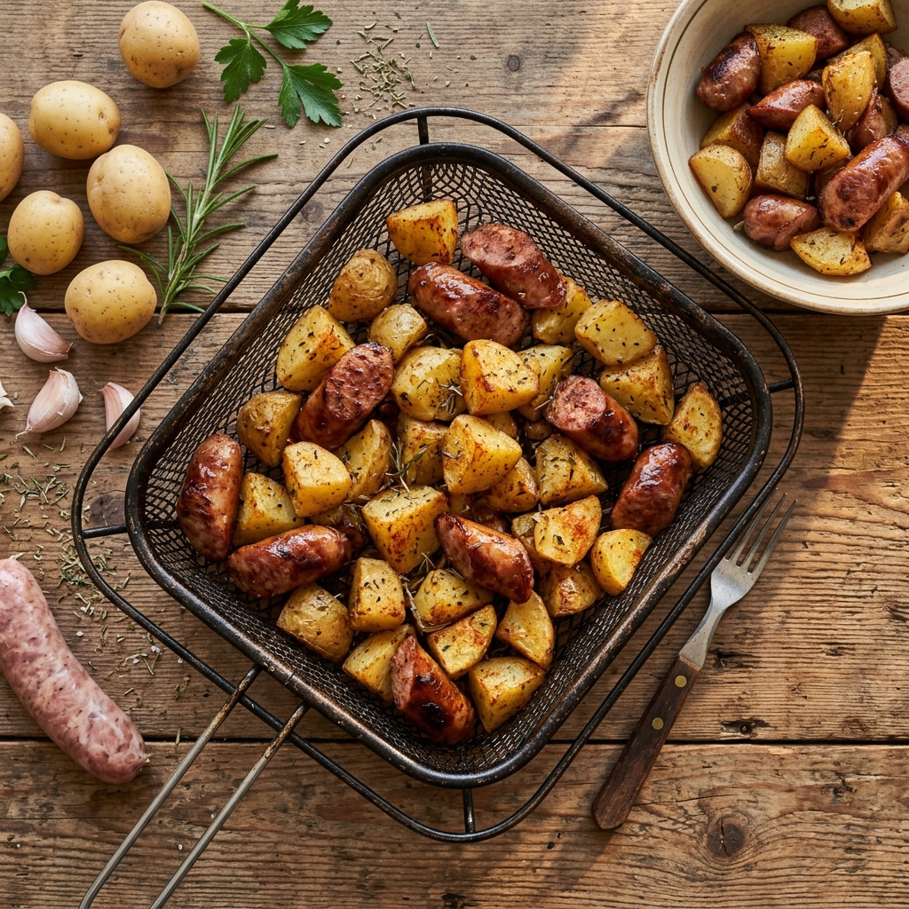Air Fryer Sausage and Potatoes