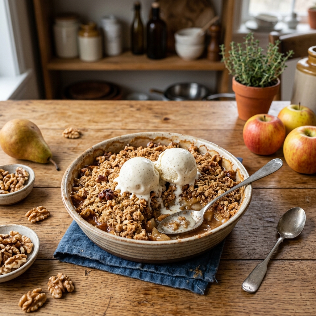 Apple Pear Walnut Crisp