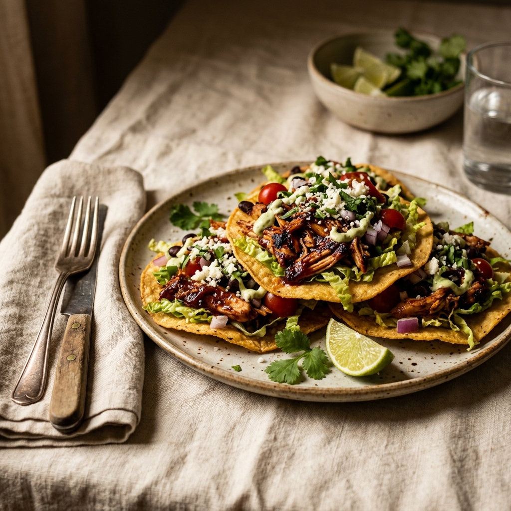 BBQ Chicken Tostadas