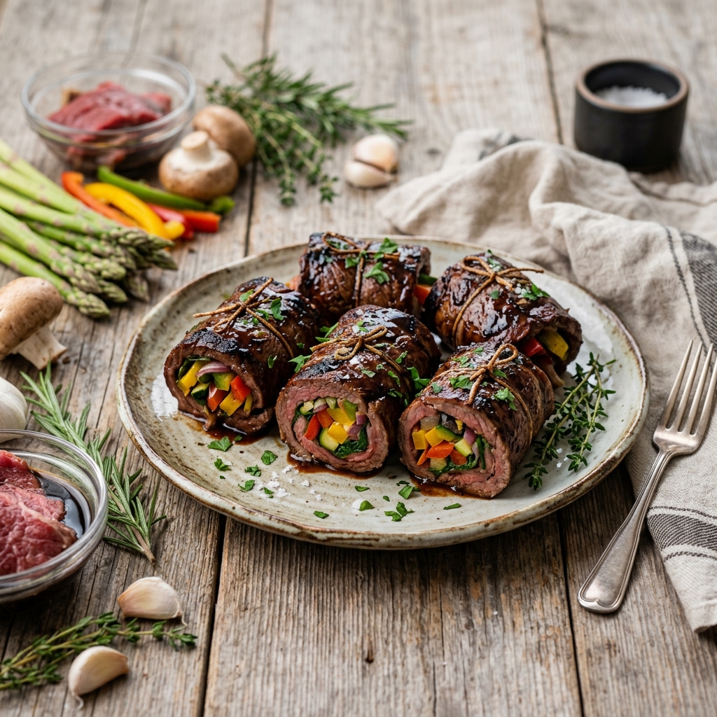 Balsamic Glazed Steak Rolls