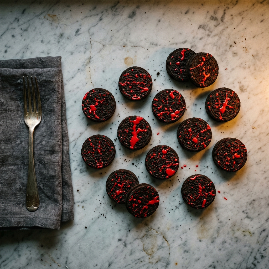 Blood Splatter Oreo Cookies