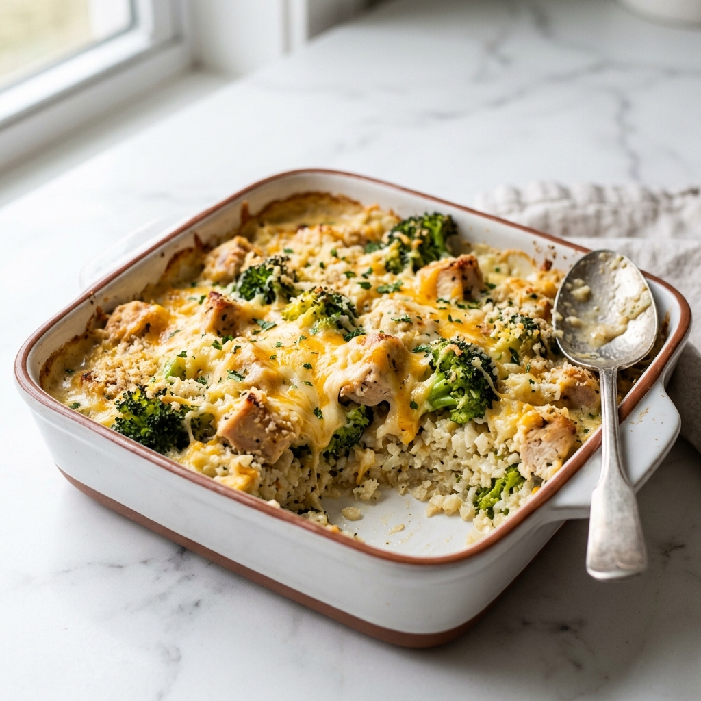 Broccoli Cauliflower Rice Chicken Casserole