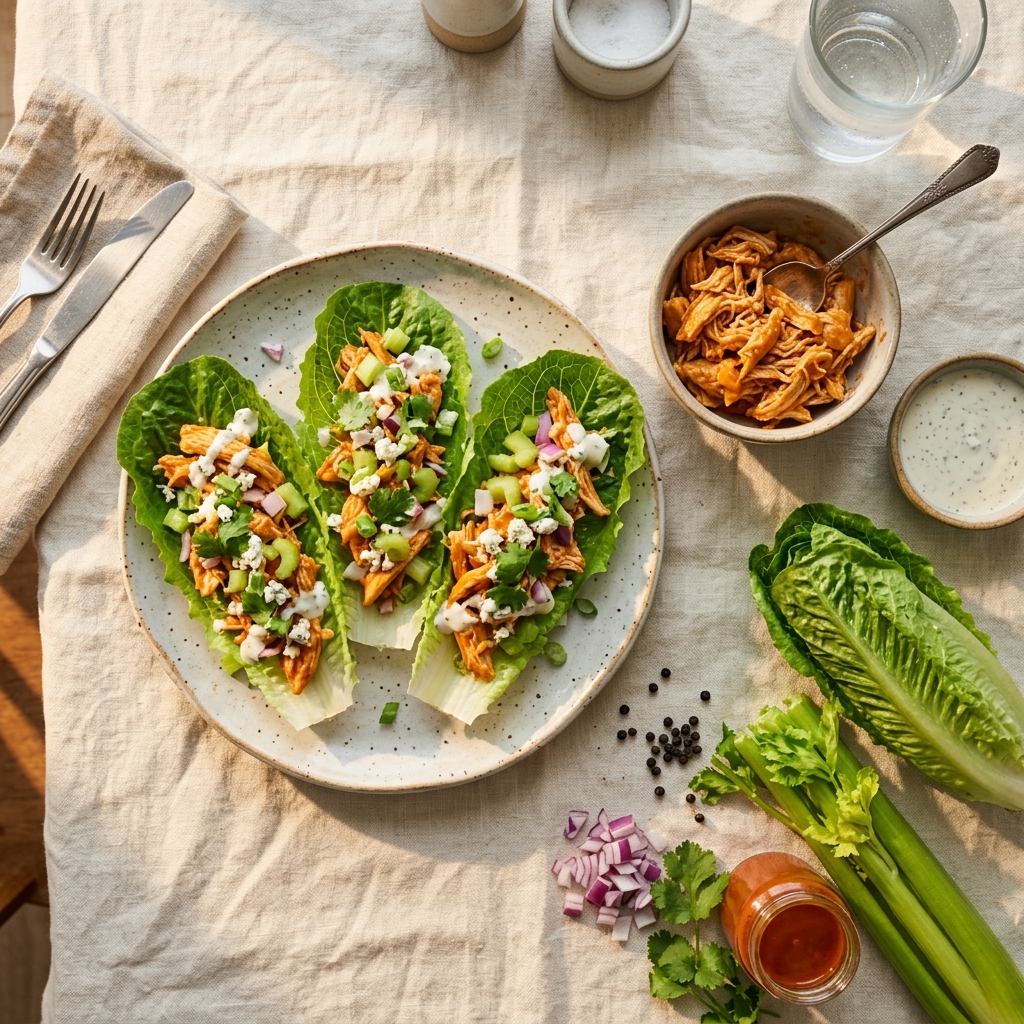 Buffalo Chicken Lettuce Wraps
