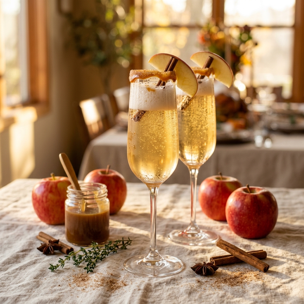 Caramel Apple Cider Mimosas
