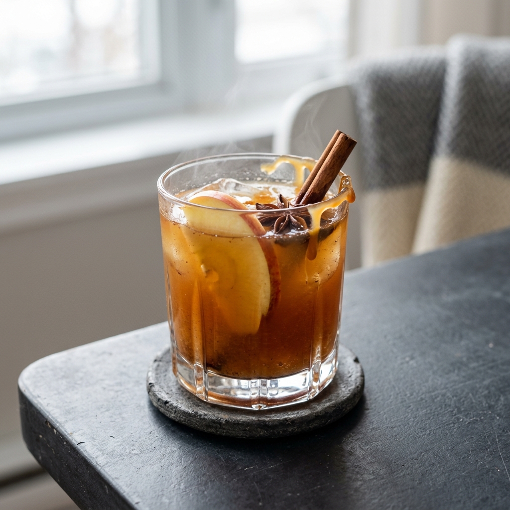 Caramel Apple Hot Toddy Cocktail